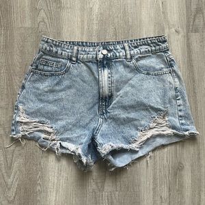 High Rise Blue Jean Shorts